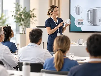 MedTech Education and Events Healthcare professionals attending a MedTech education event