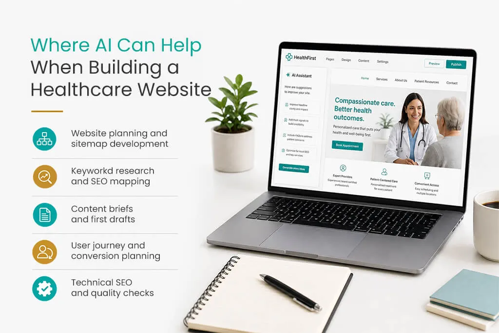Using AI when building healthcare websites 1 ht blog banner 2 Where AI Can Help When Building a Healthcare Website 1024x683 2